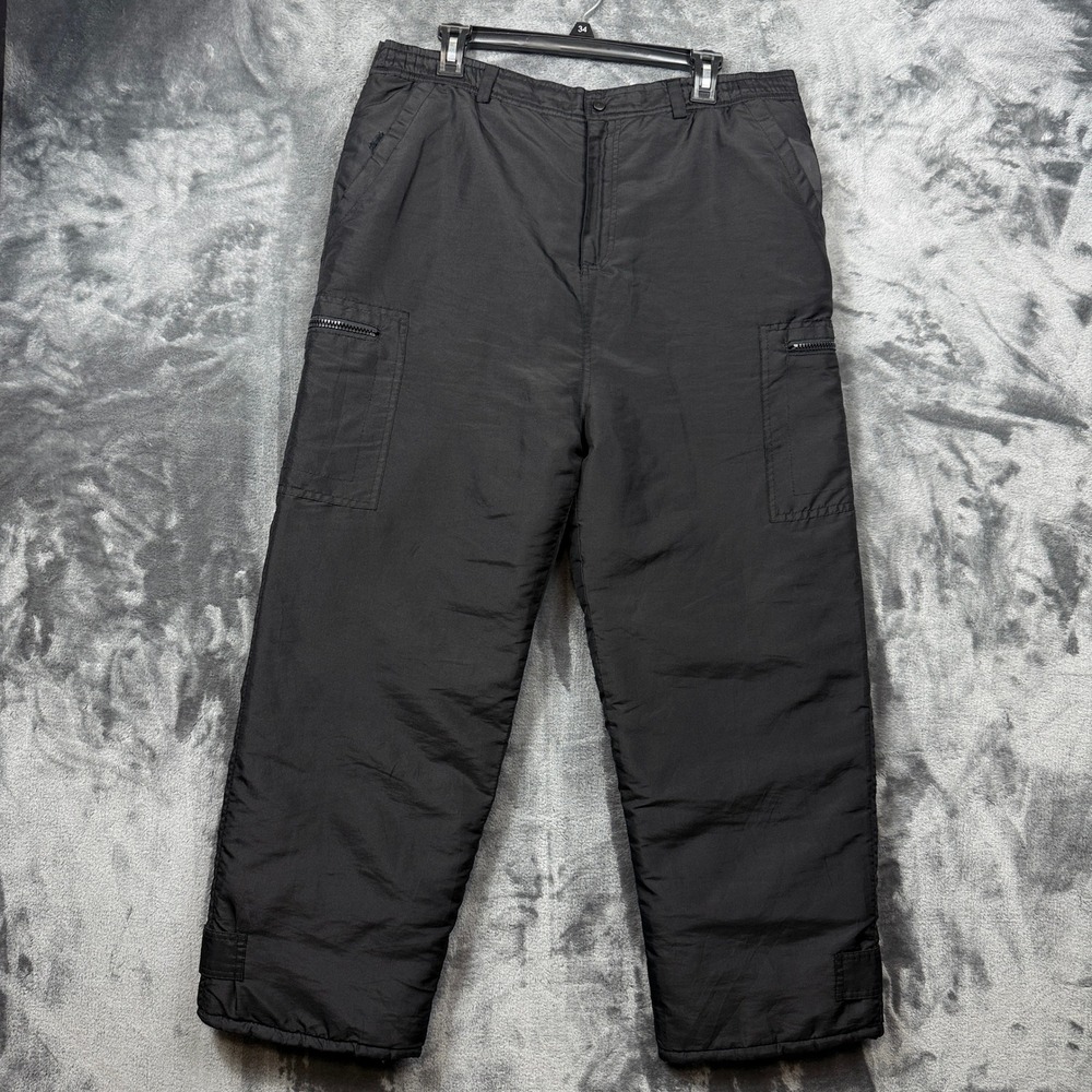 Swiss Alps Snow Pants Boys 14/16 Black Insulated Cargo Ski Winter Rugged Wear